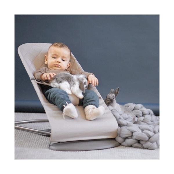 BabyBjörn Bliss кресло-качалка Wovven/Classic quilt, Sand Grey - BabyBjörn