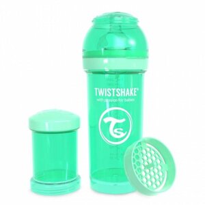 Twistshake koolikutevastane lutipudel 260ml Pastel Green - Twistshake