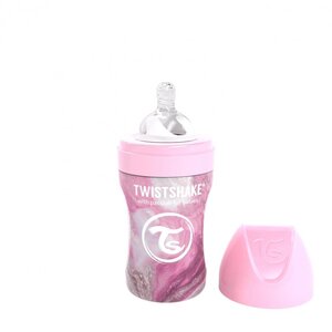 Twistshake Anti-Colic termoss - barošanas pudelīte 260ml Marble Pink - Twistshake