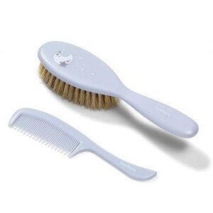 BabyOno 567/04 Hairbrush and comb, natural bristle Grey - Miniland