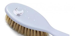 BabyOno 567/04 Hairbrush and comb, natural bristle Grey - Miniland