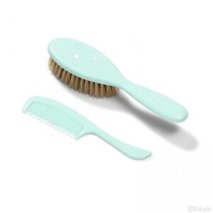 BabyOno 567/03 Hairbrush and comb, natural bristle Green - Miniland
