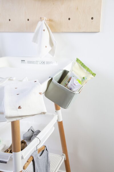 Childhome hanging baskets set of 3 + hooks Light Grey - Childhome