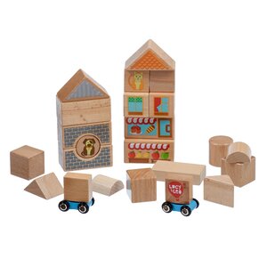 Lucy & Leo wooden toy Blocks (mid set, 25 ps) - PolarB