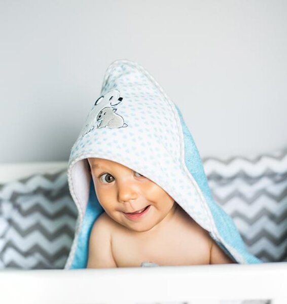 BabyOno bamboo hooded towel 100x100cm, Blue - BabyOno