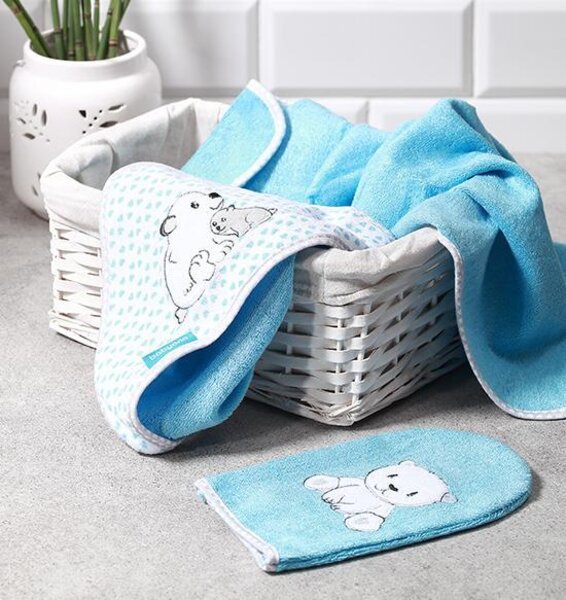 BabyOno bamboo hooded towel 100x100cm, Blue - BabyOno