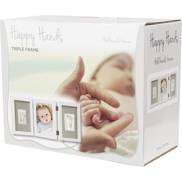 Dooky Happy Hands baby print triple frame kit White - Dooky