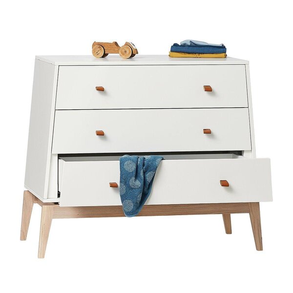 Leander Luna kumode, White/Oak  - Leander