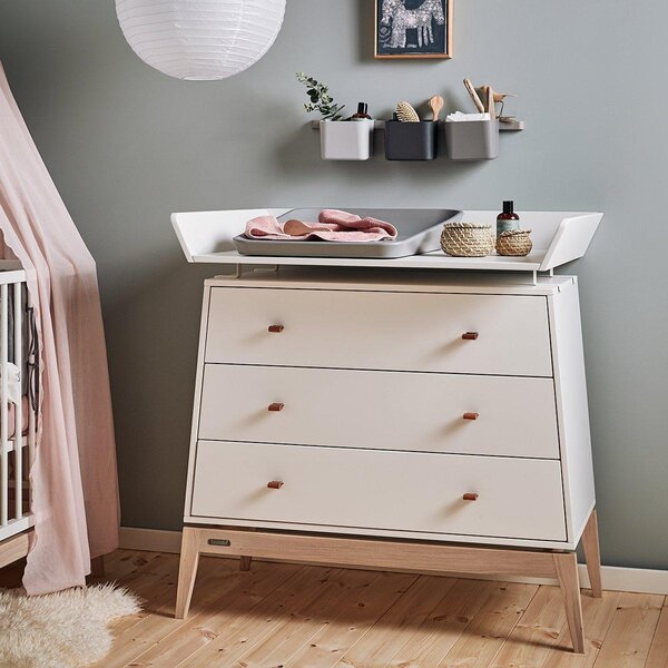 Leander Luna kummut, White/Oak  - Leander