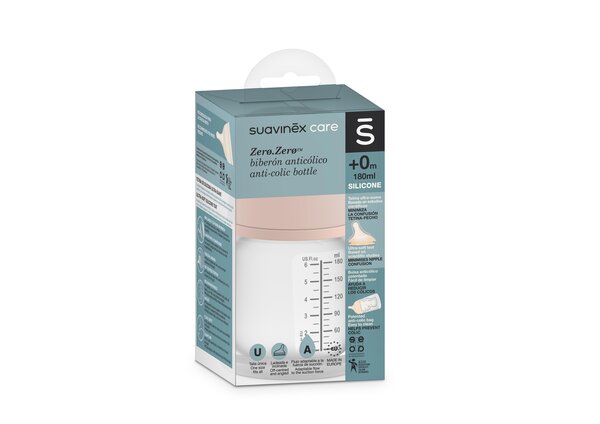Suavinex breastfeeding bottle Zero.Zero 180ml variable flow  - Suavinex