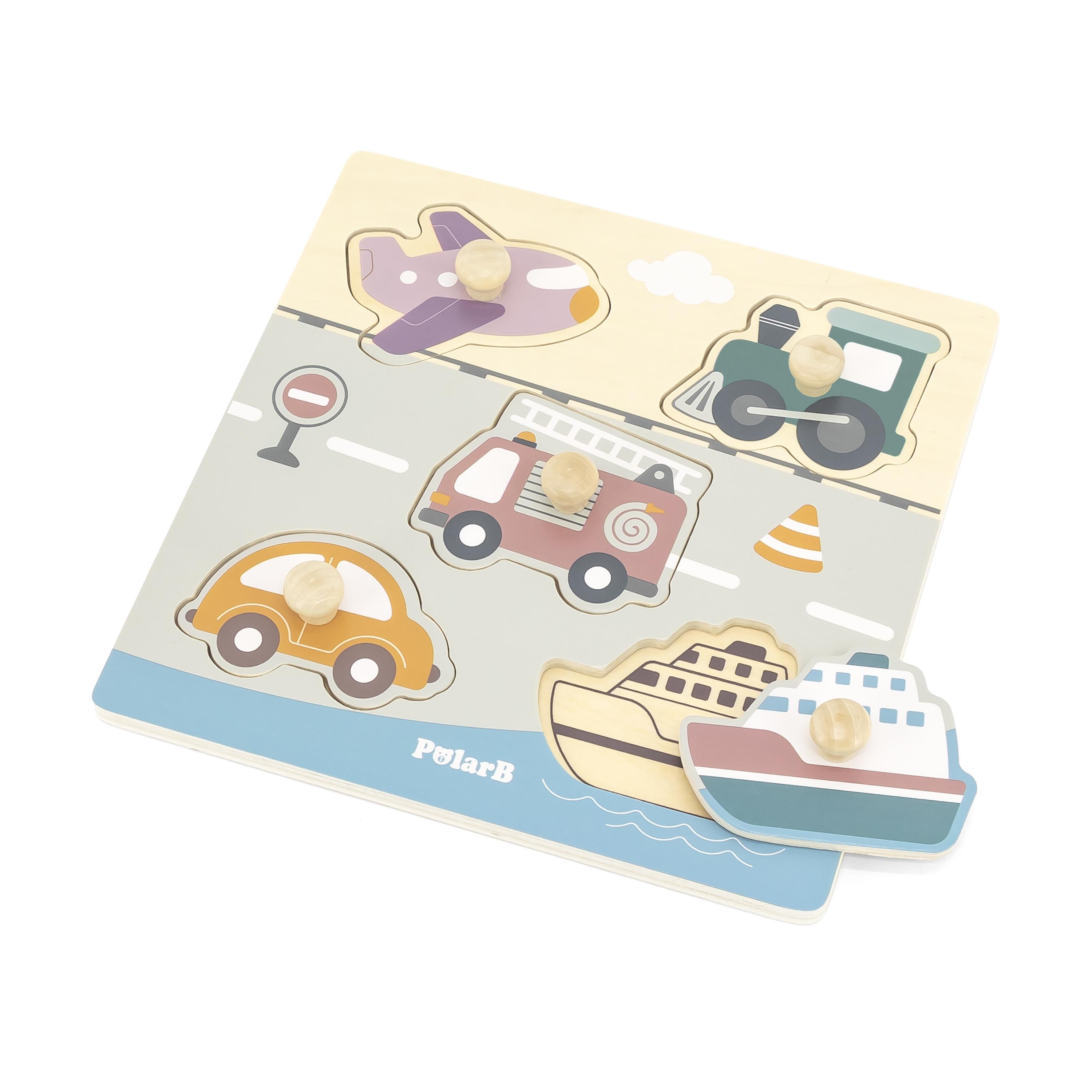 PolarB Flat Puzzle -Transportation Multicolor - PolarB
