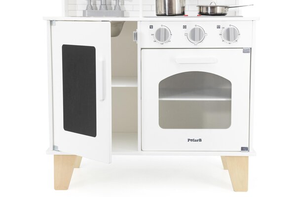 PolarB Little Chefs Kitchen with Light and Sound - Classic White - PolarB