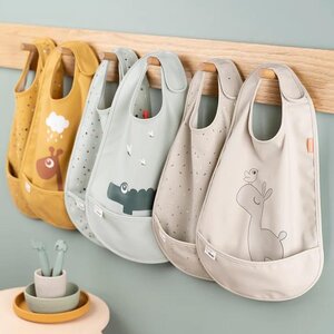 Done by Deer Bib with velcro 2-pack Raffi Mustard - BabyOno