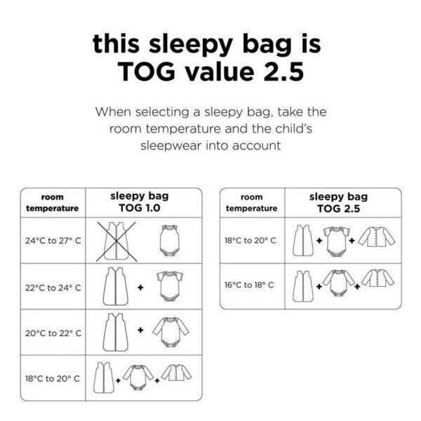 Done by Deer sleeping bag TOG 2.5 Lalee 70 cm Blue - Done by Deer