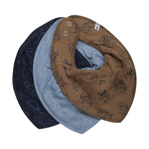 Pippi Bandana Bib (3-pack), Ashley Blue - Pippi