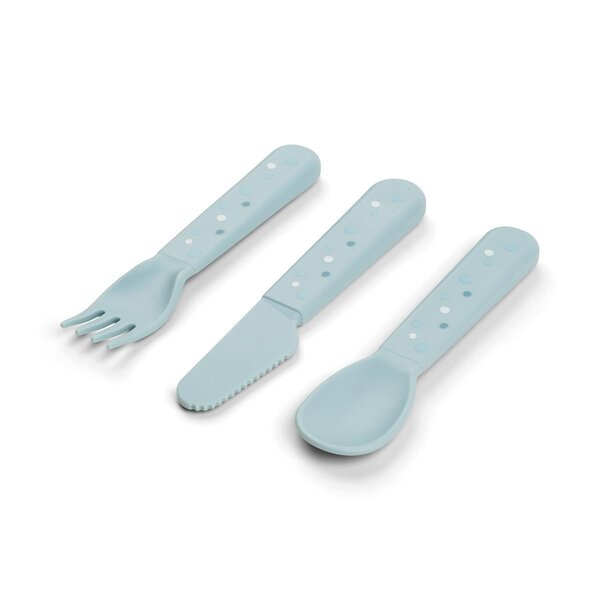 Done by Deer cutlery set Foodie Happy dots Blue - Done by Deer