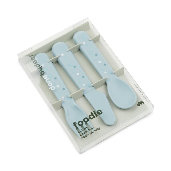 Done by Deer cutlery set Foodie Happy dots Blue - Done by Deer