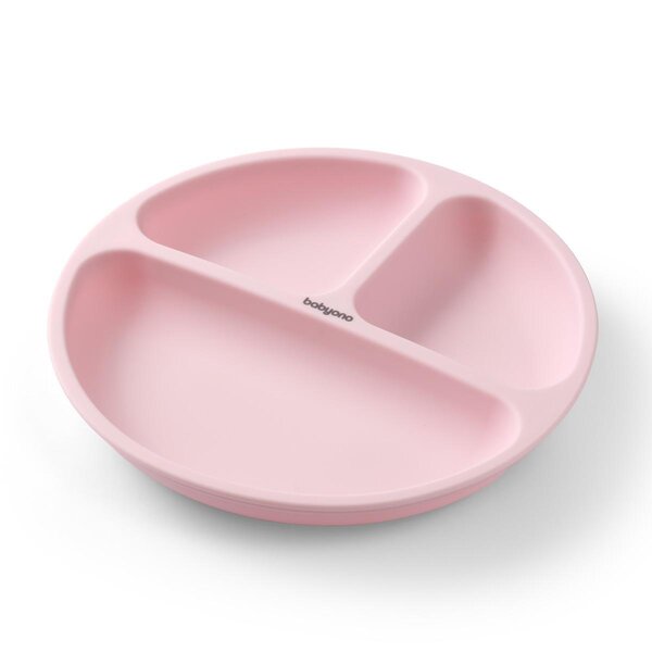 BabyOno Silicone suction plate Pink - BabyOno