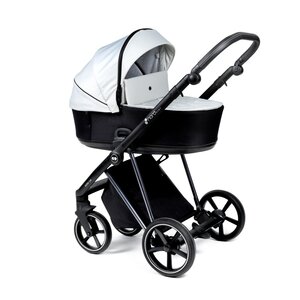 Nordbaby Active Lux vankrikomplekt Black & White, raamiga Chrome Black - Nordbaby