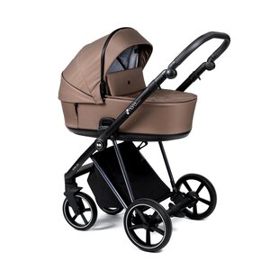 Nordbaby Active Lux vankrikomplekt Chocolate Brown, raamiga Chrome Black - Nordbaby