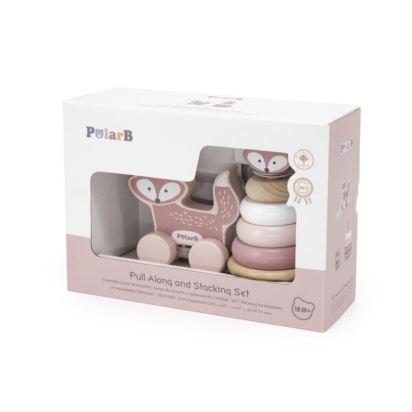 PolarB деревянная игрушка Pull Along and Stacking Set - Fox - PolarB
