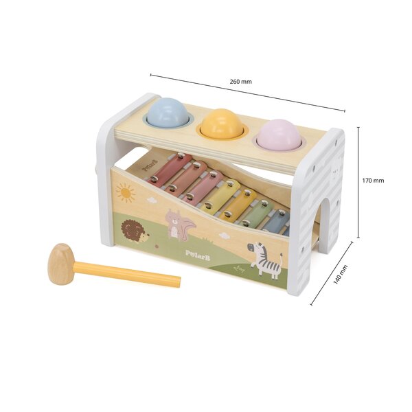 PolarB деревянная игрушка Pounding Bench & Xylophone - PolarB