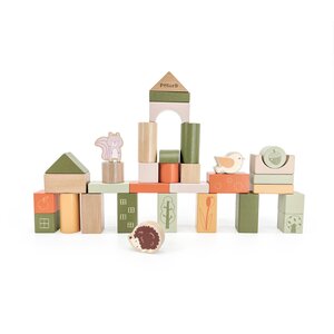 PolarB деревянная игрушка Wooden Blocks (50 pcs) - Green Forest - PolarB