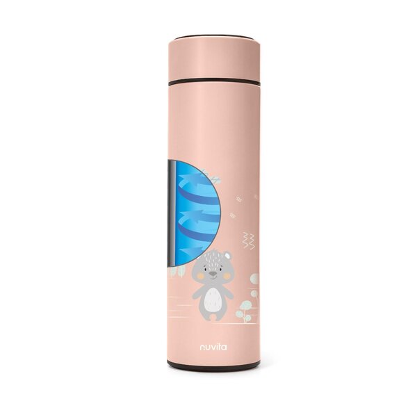 Nuvita steel thermal bottle with LED thermom. 500ml, English Rose - Nuvita