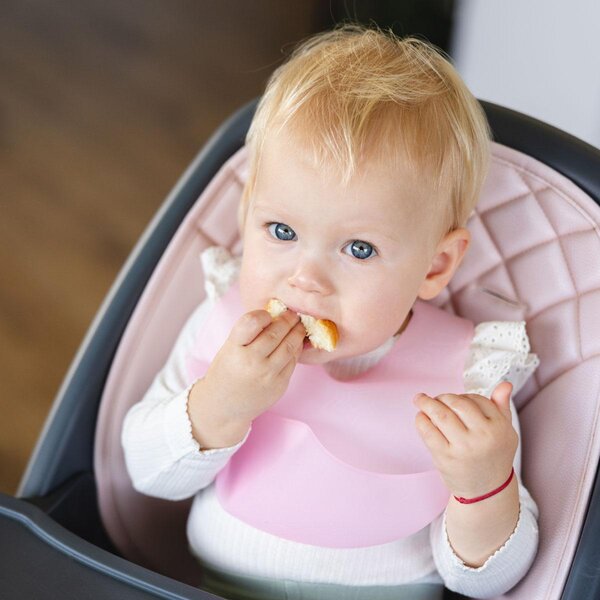 BabyOno Silicone bib -ultrathin Pink - BabyOno