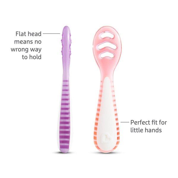 Munchkin 3pk Gentle Dip Self-feeding Utensil Pink/Purple - Munchkin