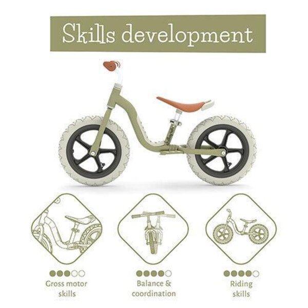 Chillafish Charlie LUX 12" EVA balance bike Olive - Chillafish