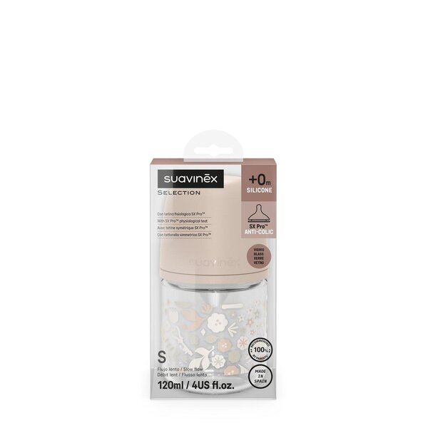 Suavinex Стеклянная бутылочка для кормления 120ml Wonderland, Rose - Suavinex