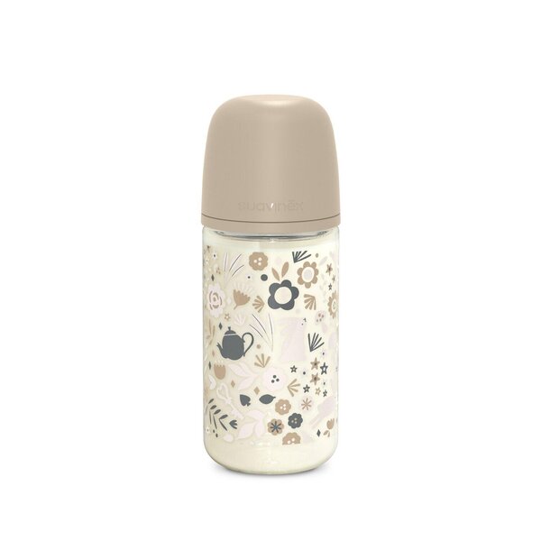 Suavinex Стеклянная бутылочка для кормления 240ml Wonderland, Beige - Suavinex