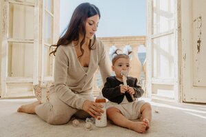 Suavinex держатель для соски Fabric Wonderland Beige - Suavinex