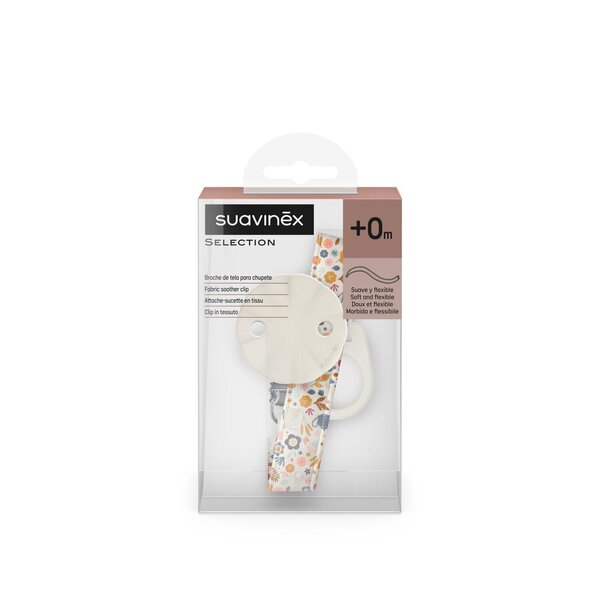 Suavinex держатель для соски Fabric Wonderland Beige - Suavinex