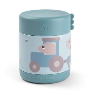 Done by Deer Insulated food jar Tiny farm Blue 300 ml - Done by Deer
