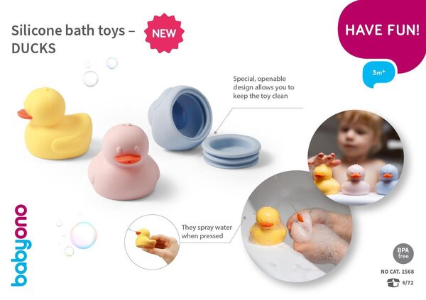 BabyOno игрушка для ванны Ducks 3pcs - BabyOno