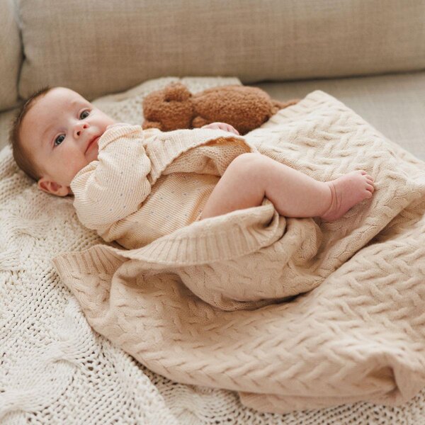 BabyOno Merino wool blanket 75x100cm, Beige - BabyOno