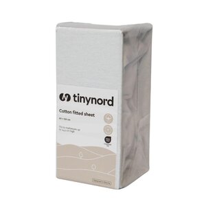 Tinynord cotton fitted sheet 60x120cm, White - Tinynord