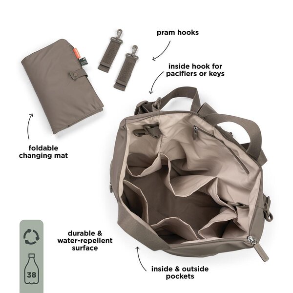 Done by Deer changing backpack Taupe - Done by Deer
