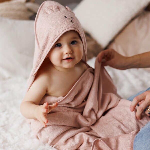 BabyOno Bamboo hooded towel 100x100cm Pink - BabyOno