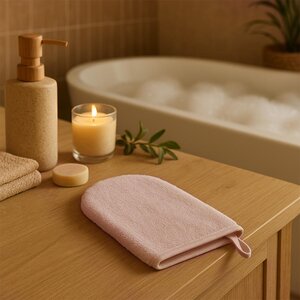 BabyOno Bamboo baby wash mitt Pink - BabyOno