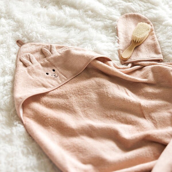 BabyOno Bamboo baby wash mitt Pink - BabyOno