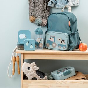 Done by Deer бутылочка с соломинкой Tiny farm 350 ml Blue - Done by Deer