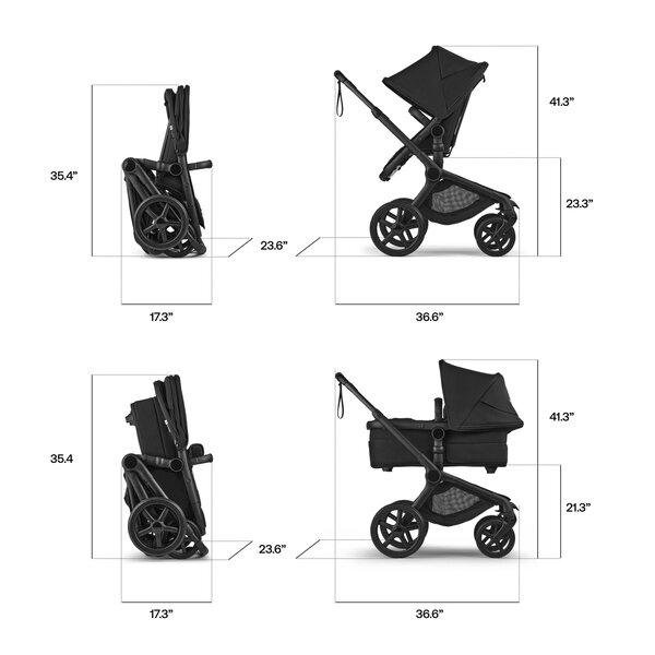 Bugaboo Fox 5 Renew 2in1 коляска Black/Cocoa Brown - Bugaboo