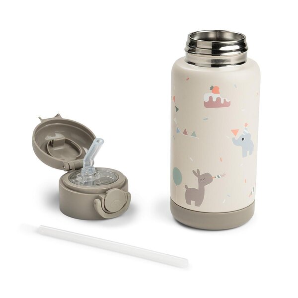 Done by Deer Insulated straw bottle Celebration 340ml Sand - Done by Deer