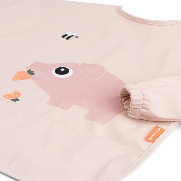 Done by Deer Sleeved pocket bib, Tiny farm Powder - Done by Deer