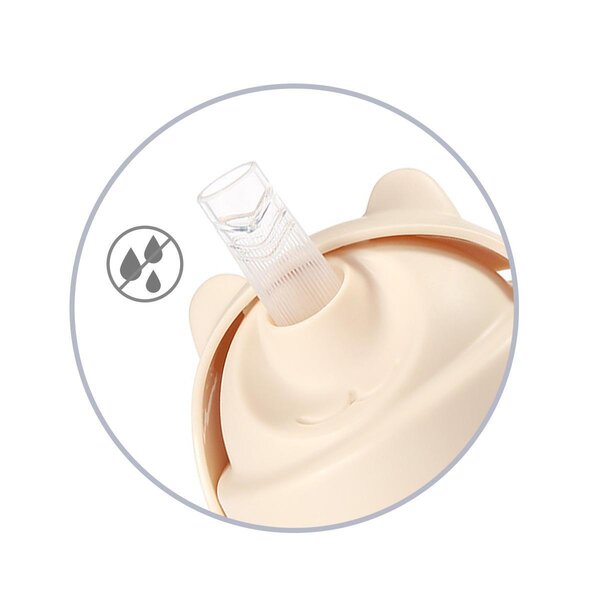 BabyOno Sippy cup with weighted straw 270ml, Beige - BabyOno
