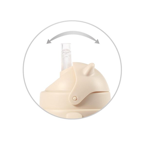 BabyOno Sippy cup with weighted straw 270ml, Beige - BabyOno
