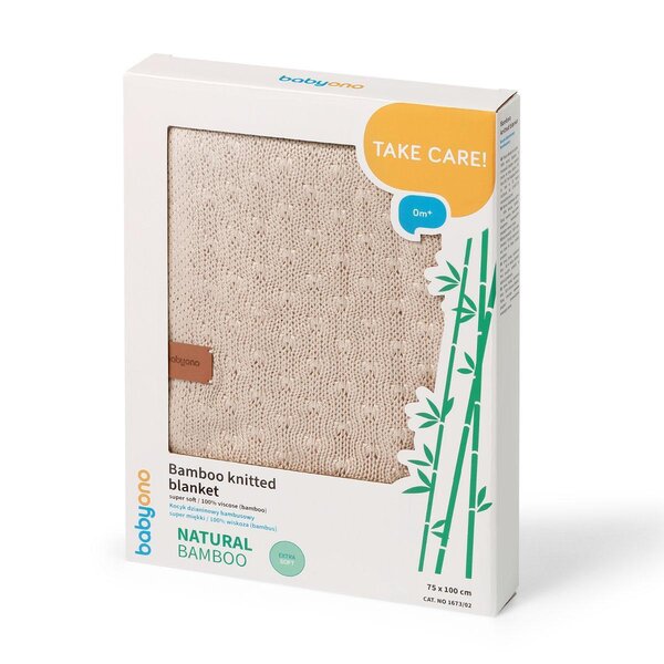 BabyOno Bamboo knitted blanket 75x100cm, Beige - BabyOno